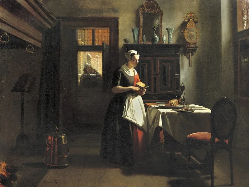 1814-Hubertus van Hove - Una ragazzina orfana di Amsterdam prepara la cena